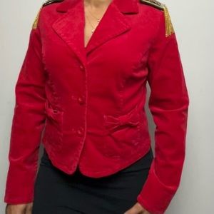 Live a Little Corduroy Red Blazer